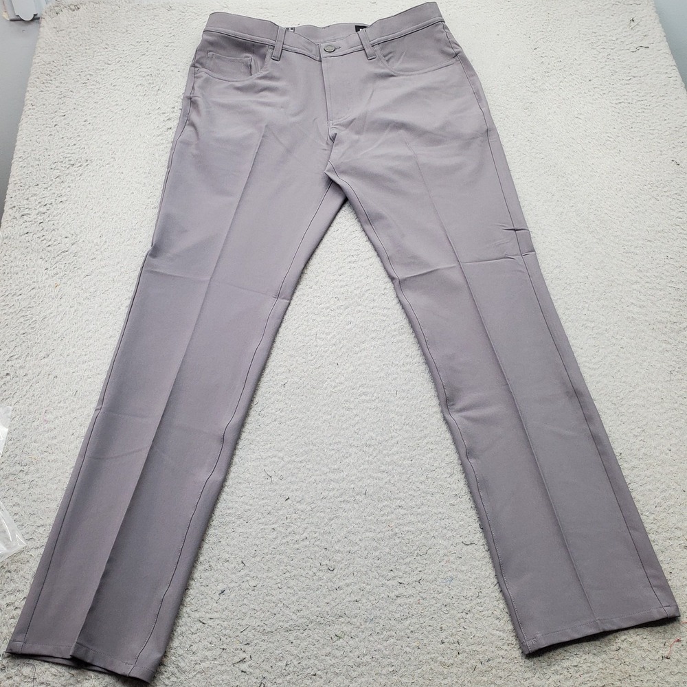 Dunning Golf Chino Pants Mens 32/30 Gray Performance Stretch Quick Dry D7S21P068
